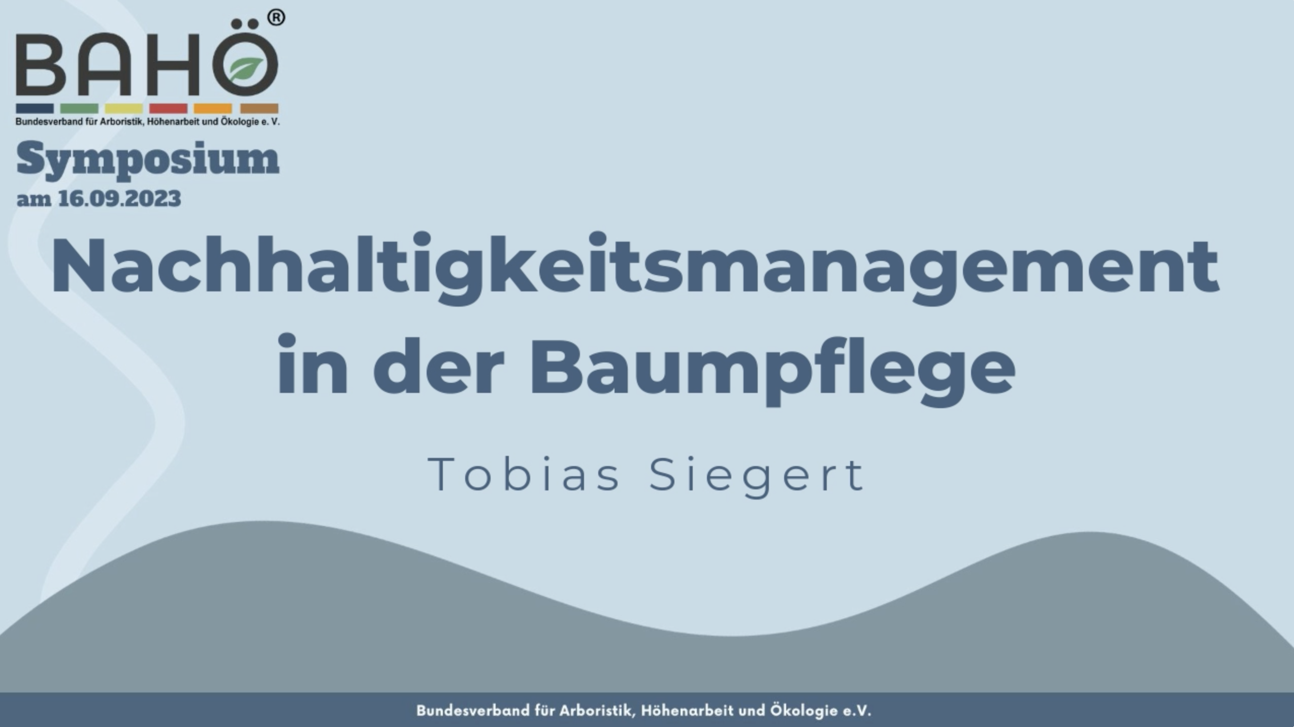 Tobias Siegert - Nachhaltigkeitsmanagement in der Baumpflege
